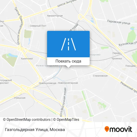 Карта Газгольдерная Улица