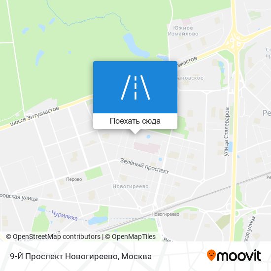 Карта 9-Й Проспект Новогиреево