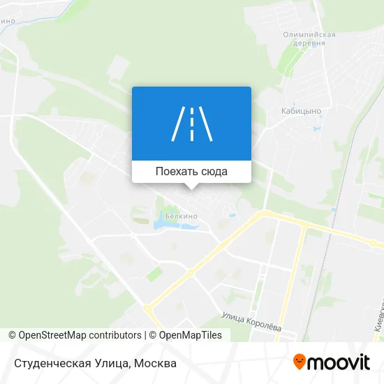 Карта Студенческая Улица