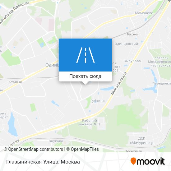 Карта Глазынинская Улица