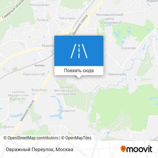 Карта Овражный Переулок