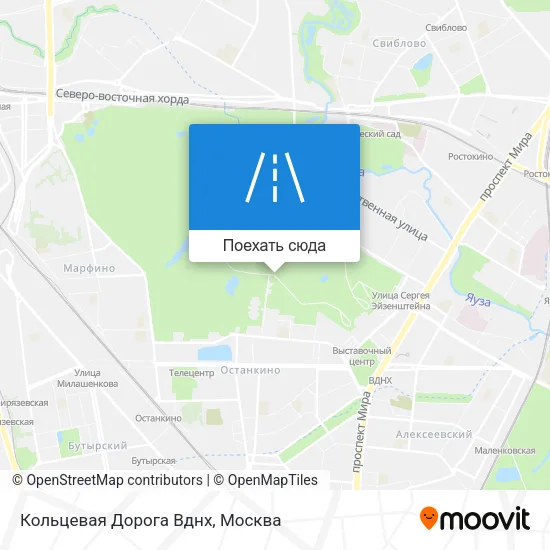 Карта Кольцевая Дорога Вднх