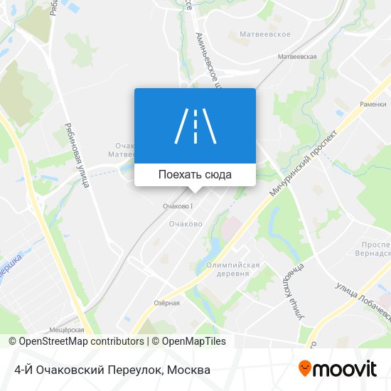 Карта 4-Й Очаковский Переулок