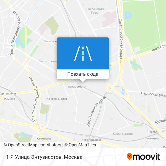 Карта 1-Я Улица Энтузиастов
