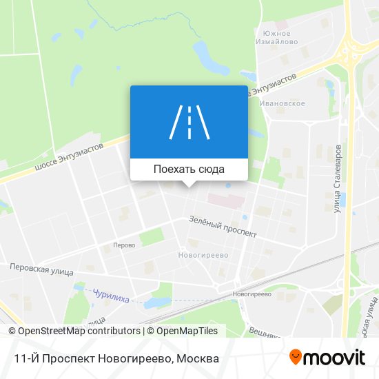Карта 11-Й Проспект Новогиреево