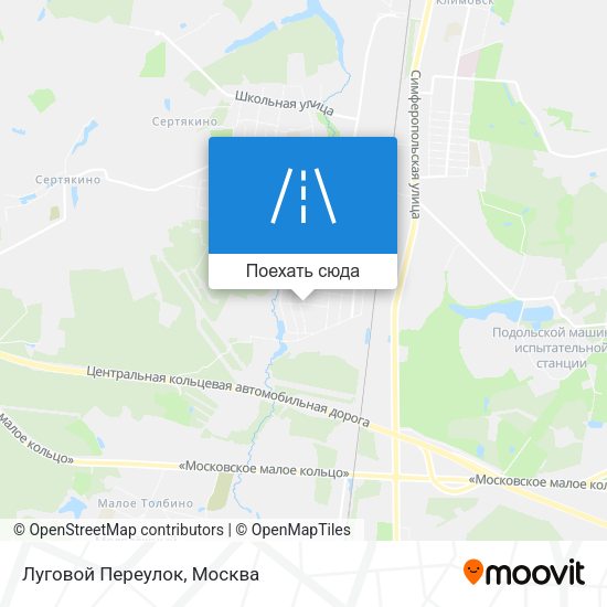 Карта Луговой Переулок