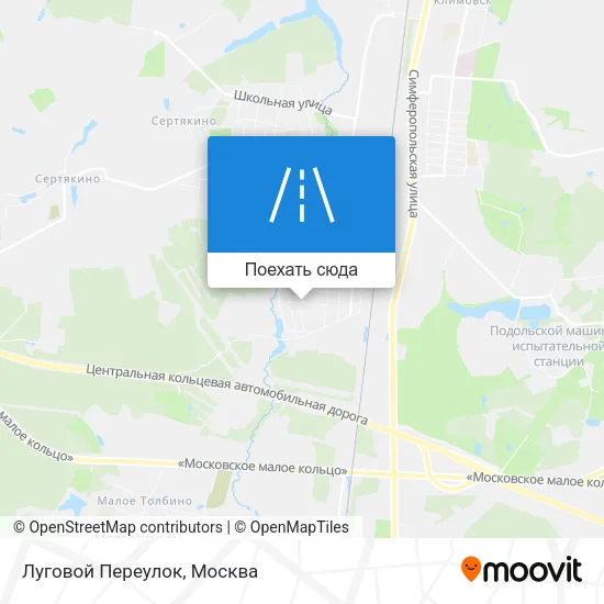 Карта Луговой Переулок