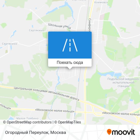 Карта Огородный Переулок