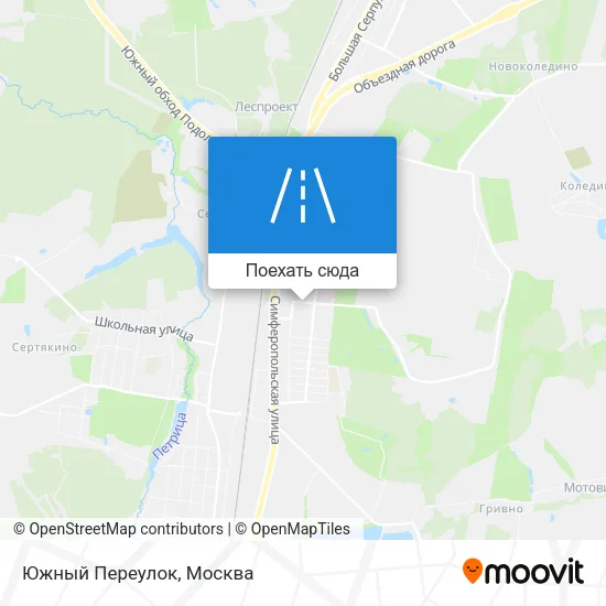 Карта Южный Переулок