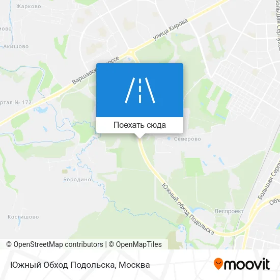 Карта Южный Обход Подольска