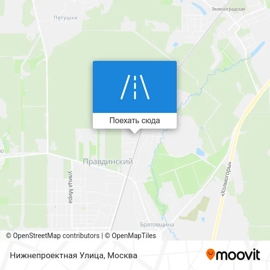 Карта Нижнепроектная Улица