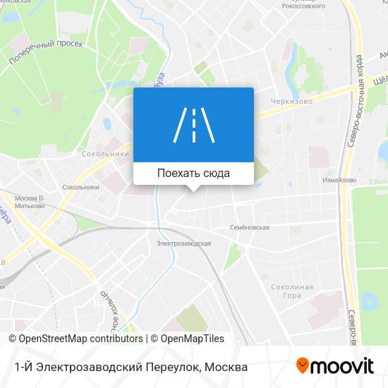 Карта 1-Й Электрозаводский Переулок