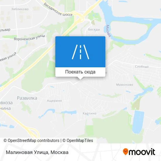 Карта Малиновая Улица