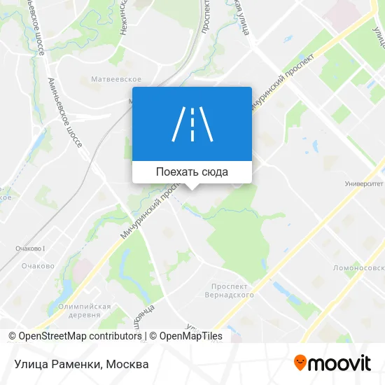 Карта Улица Раменки