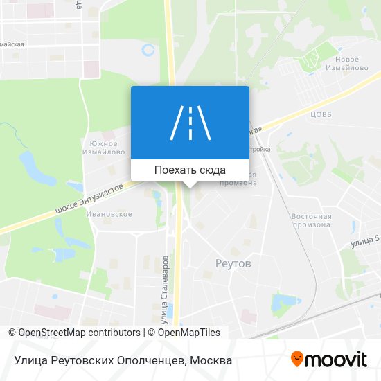 Карта Улица Реутовских Ополченцев