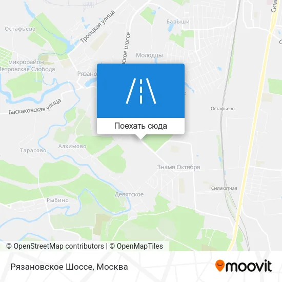 Карта Рязановское Шоссе