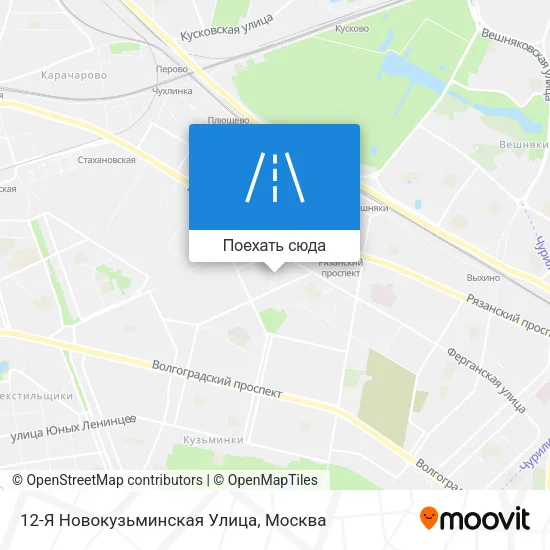 Карта 12-Я Новокузьминская Улица