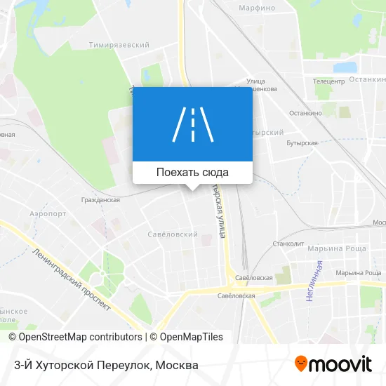 Карта 3-Й Хуторской Переулок
