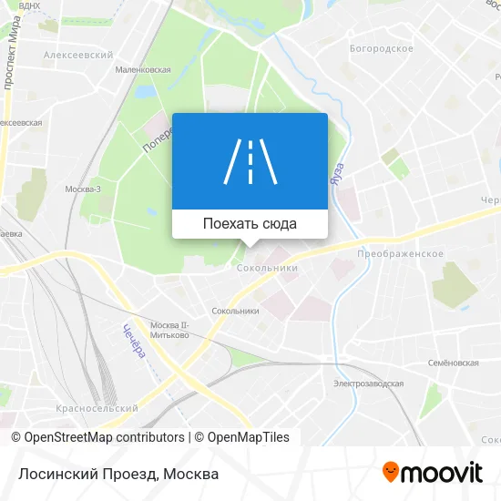 Карта Лосинский Проезд