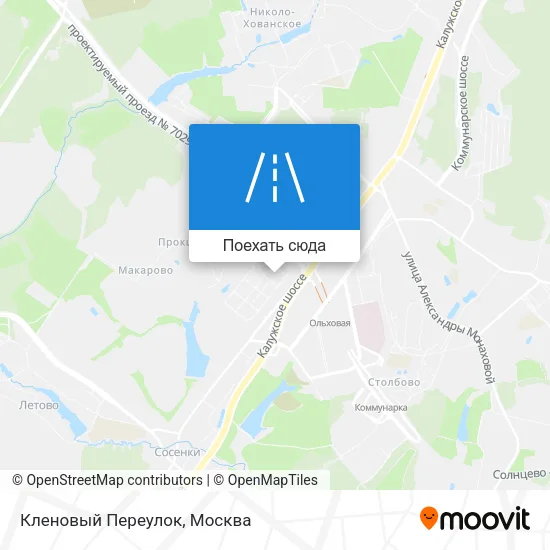 Карта Кленовый Переулок