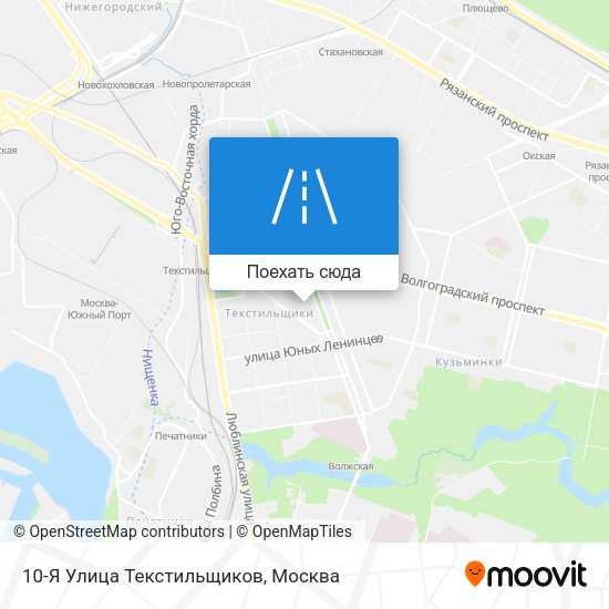 Карта 10-Я Улица Текстильщиков