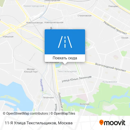 Карта 11-Я Улица Текстильщиков