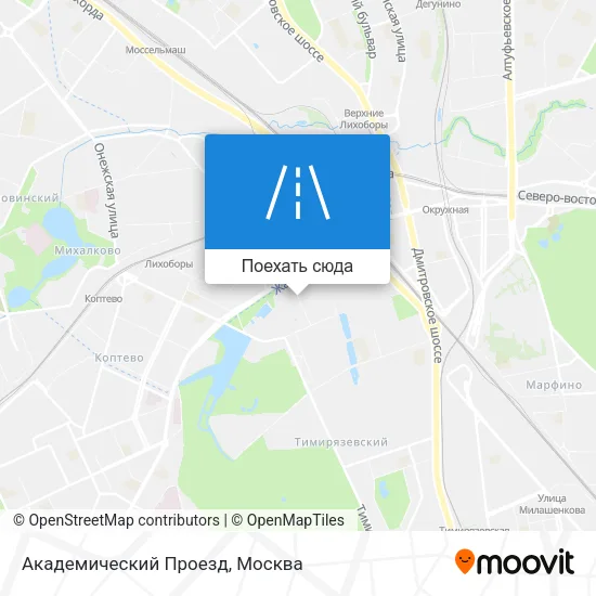 Карта Академический Проезд