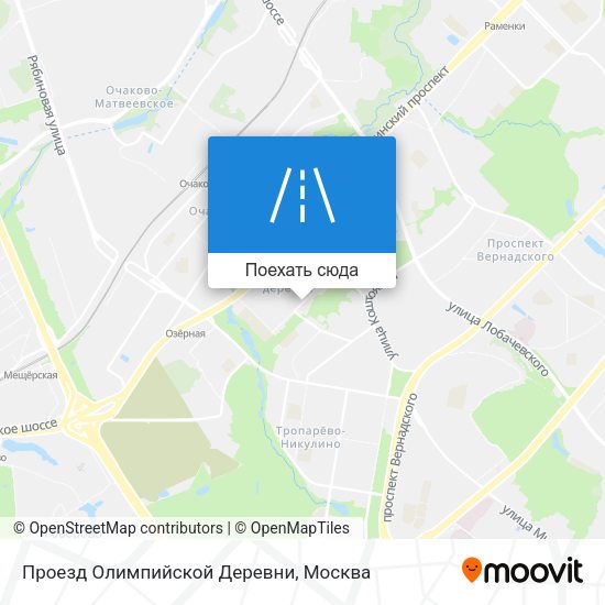 Карта Проезд Олимпийской Деревни