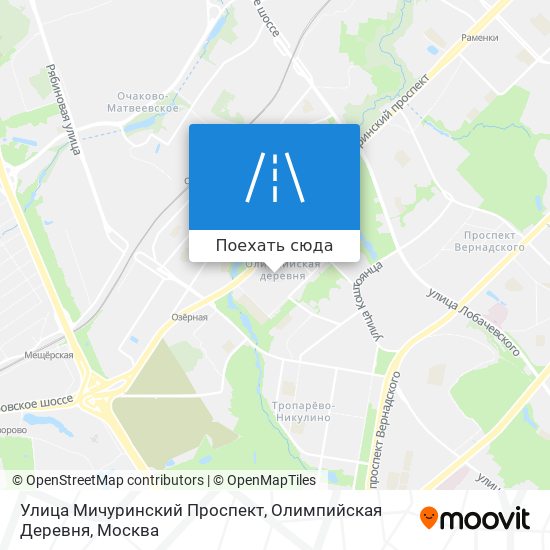 Карта Улица Мичуринский Проспект, Олимпийская Деревня