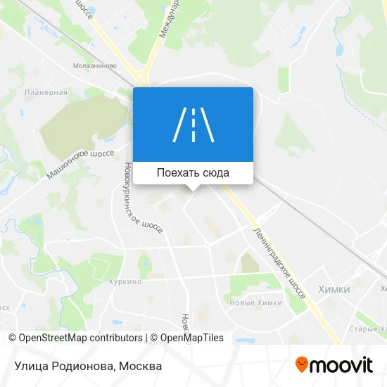 Карта Улица Родионова