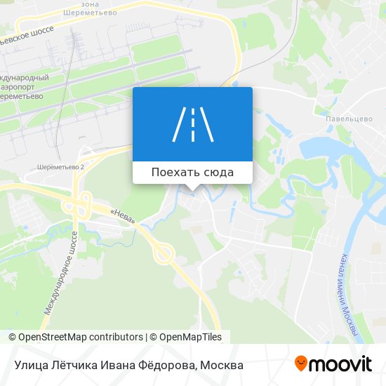 Карта Улица Лётчика Ивана Фёдорова