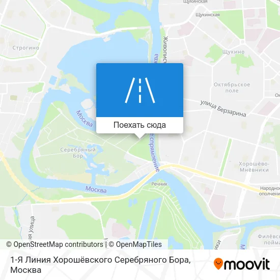 Карта 1-Я Линия Хорошёвского Серебряного Бора