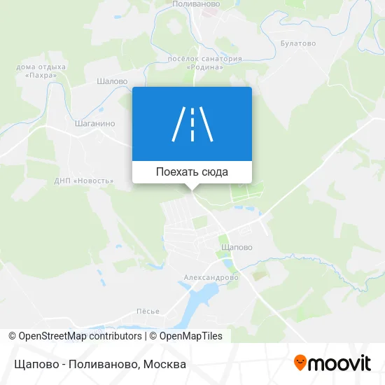 Карта Щапово - Поливаново