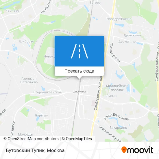 Карта Бутовский Тупик