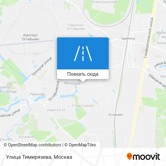 Карта Улица Тимирязева