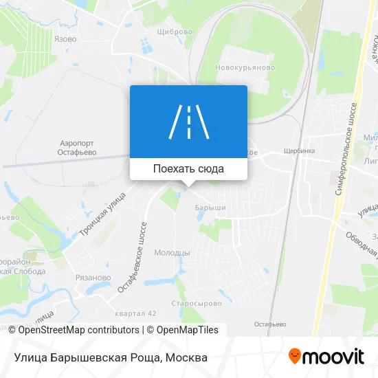 Карта Улица Барышевская Роща