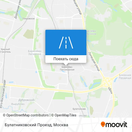 Карта Булатниковский Проезд