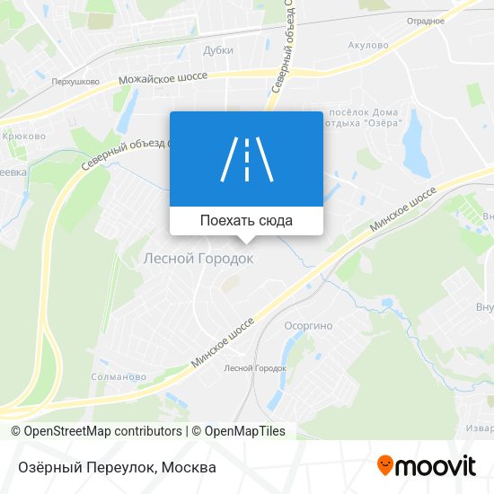 Карта Озёрный Переулок