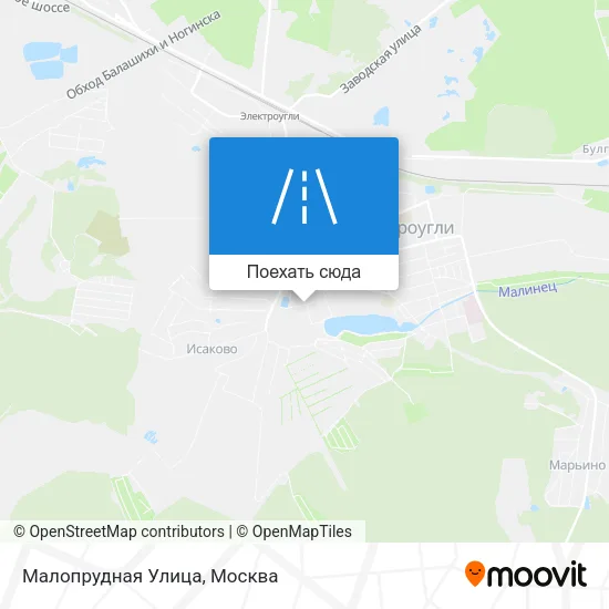 Карта Малопрудная Улица