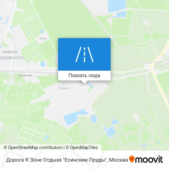 Карта Дорога К Зоне Отдыха "Есинские Пруды"