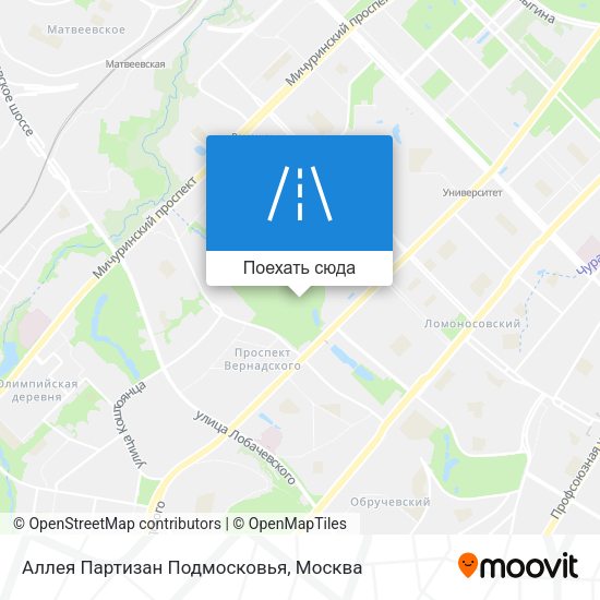 Карта Аллея Партизан Подмосковья