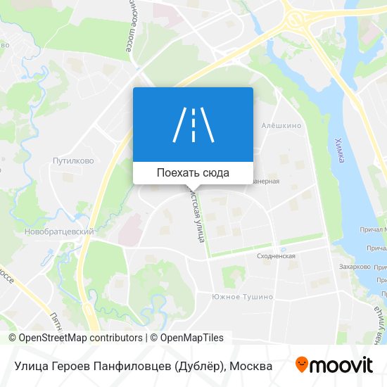 Карта Улица Героев Панфиловцев (Дублёр)