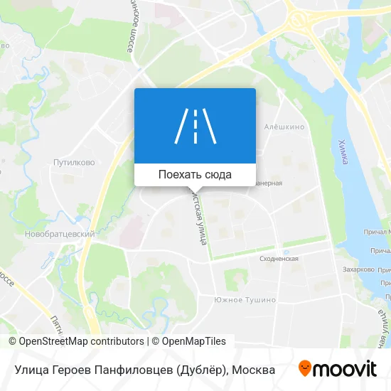 Карта Улица Героев Панфиловцев (Дублёр)