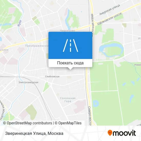 Карта Зверинецкая Улица