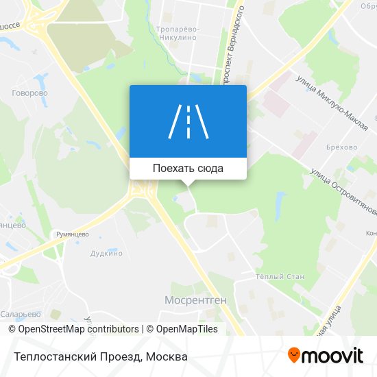 Карта Теплостанский Проезд