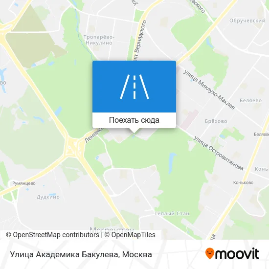 Карта Улица Академика Бакулева