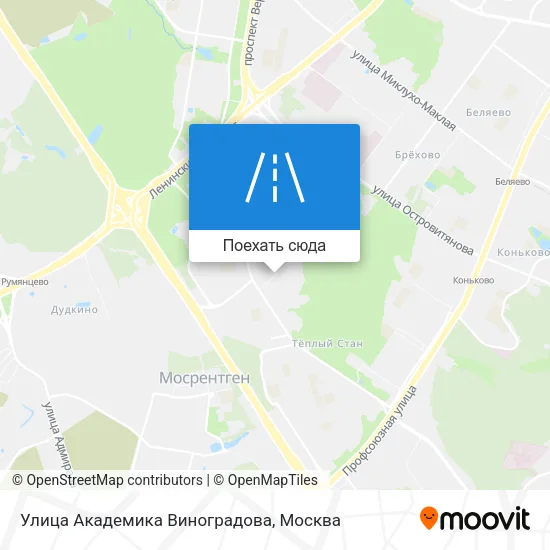 Карта Улица Академика Виноградова
