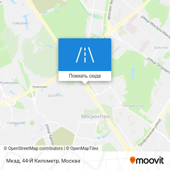 Карта Мкад, 44-Й Километр