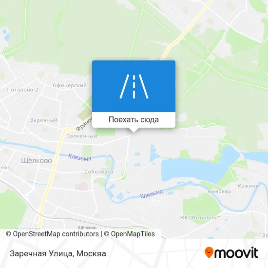 Карта Заречная Улица
