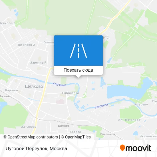 Карта Луговой Переулок